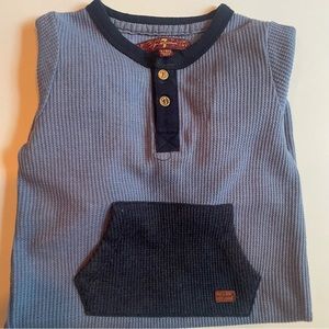 7 for all Mankind footed blue waffle romper